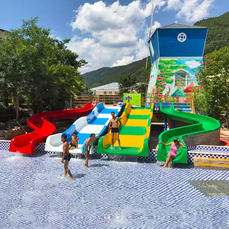 Anpassung 6 Kinder Kapazität Outdoor-Kids-Pool-Rutsche Für Familie Splash-Pool