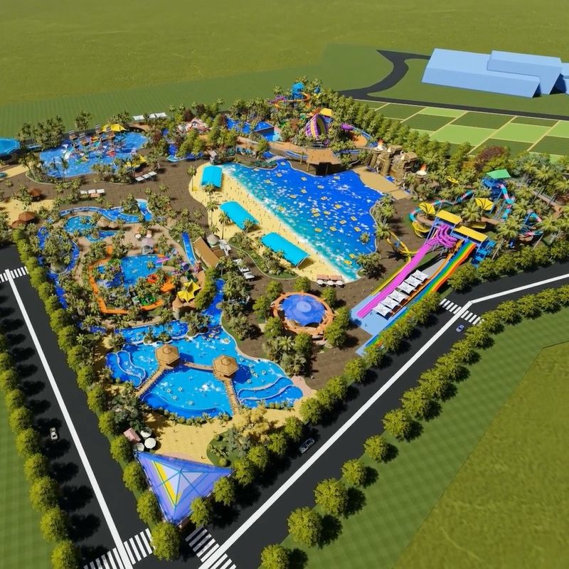 OEM ODM Wasserpark-Design für 5 Hektar Land inklusive Parkplatz und andere Einrichtungen