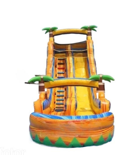 Kommerzielle farbenfrohe Thema aufblasbare Wasserrutschen Außen aufblasbare Spielplatz Wasserrutsche PVC aufblasbare große Sprung